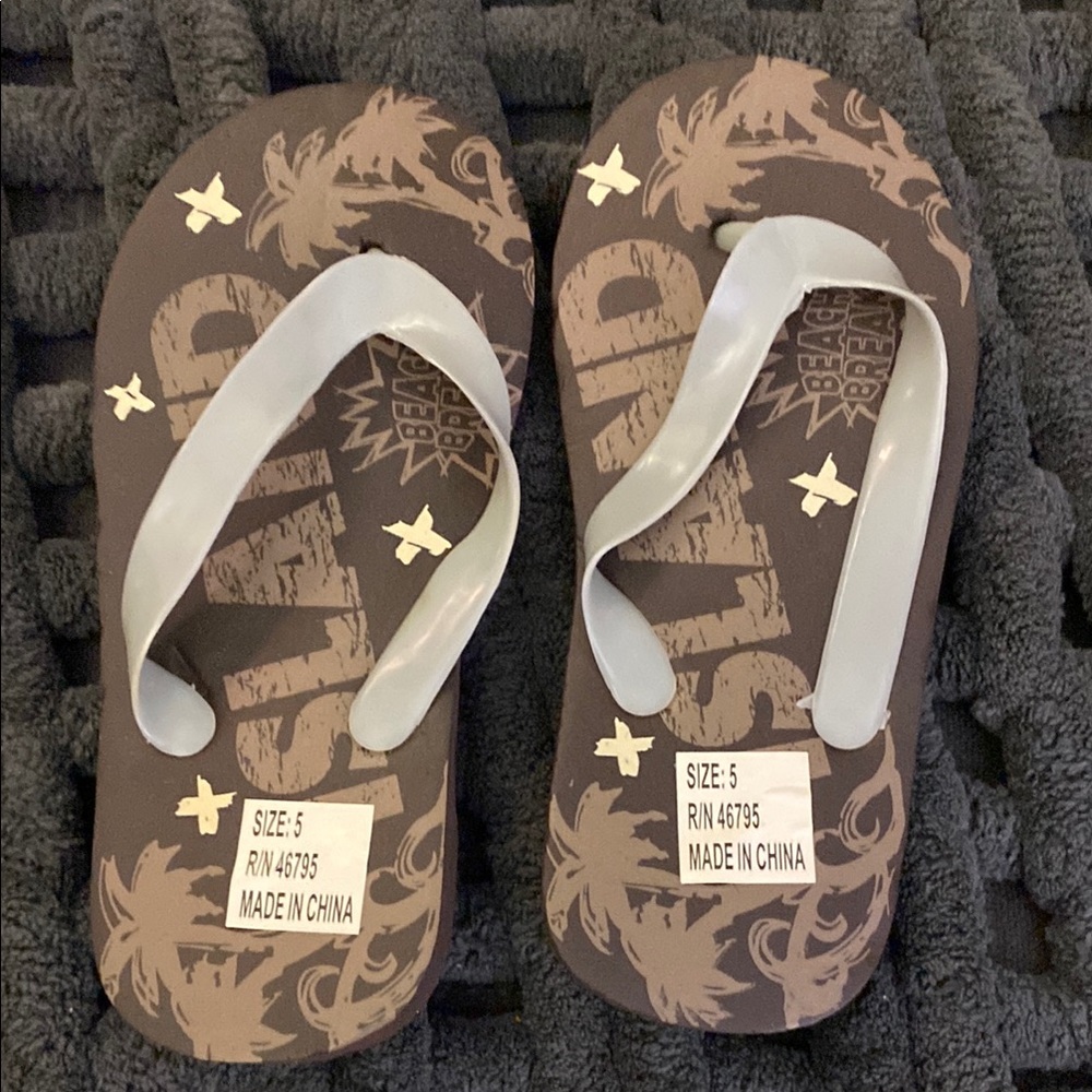Islander Brown and Gray Sandals Casual Flip Flops